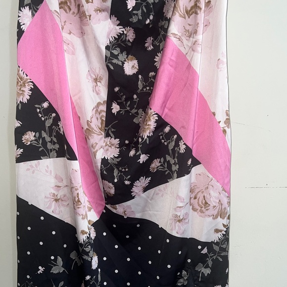 Forever 21 Floral Patchwork Midi Dress - Black, Pink, Cream - Picture 4 of 8